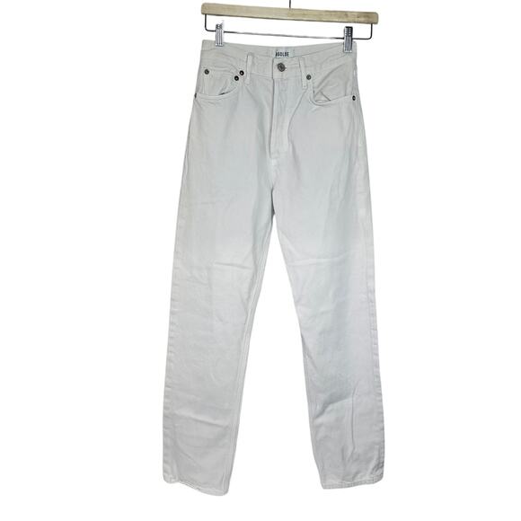 Agolde Denim - Agolde 90s Pinch Waist Jeans Drum White Organic Cotton Button Fly Size 24